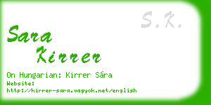 sara kirrer business card